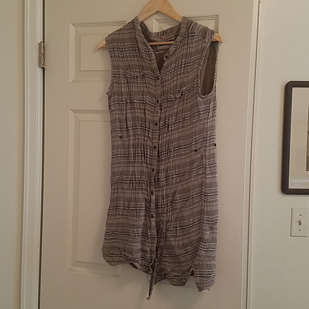 Prana button down stripped dress
